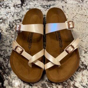 Pearl white Birkenstocks size 39 (U.S. size 8)